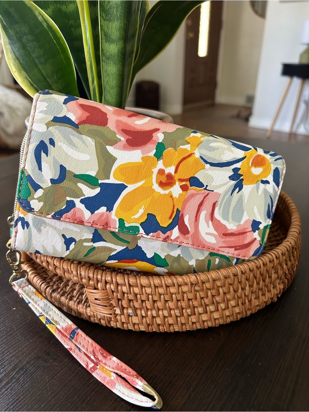 Floral Wristlet Clutch Wallet - Multicolor